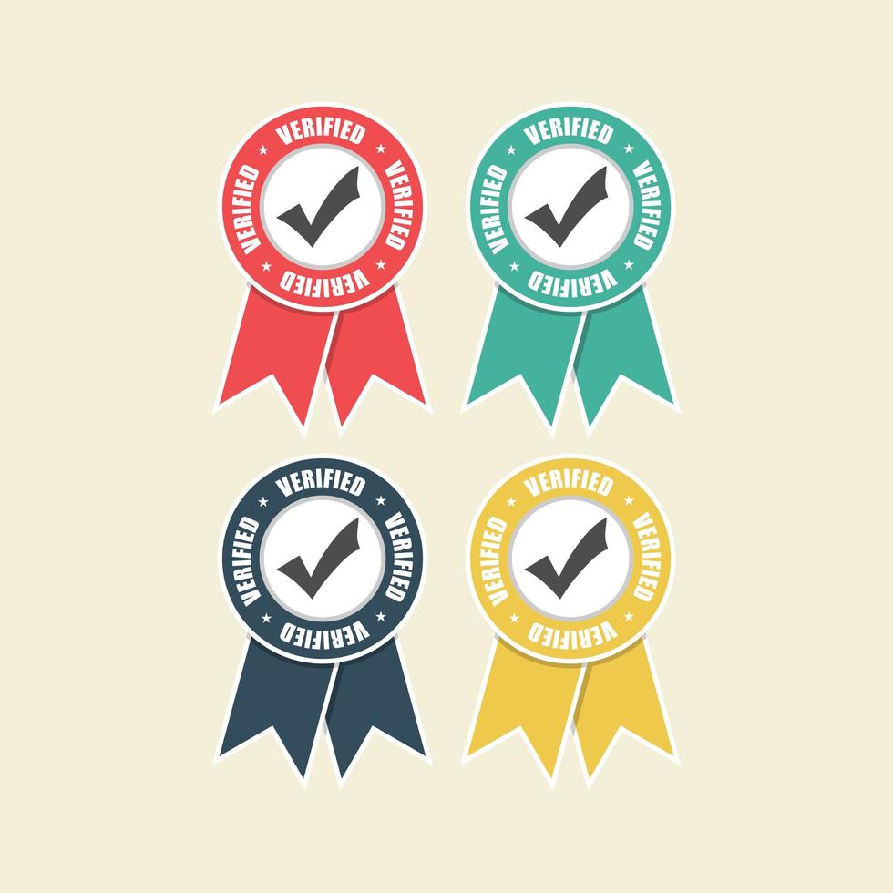 Circle Verified badge set vector