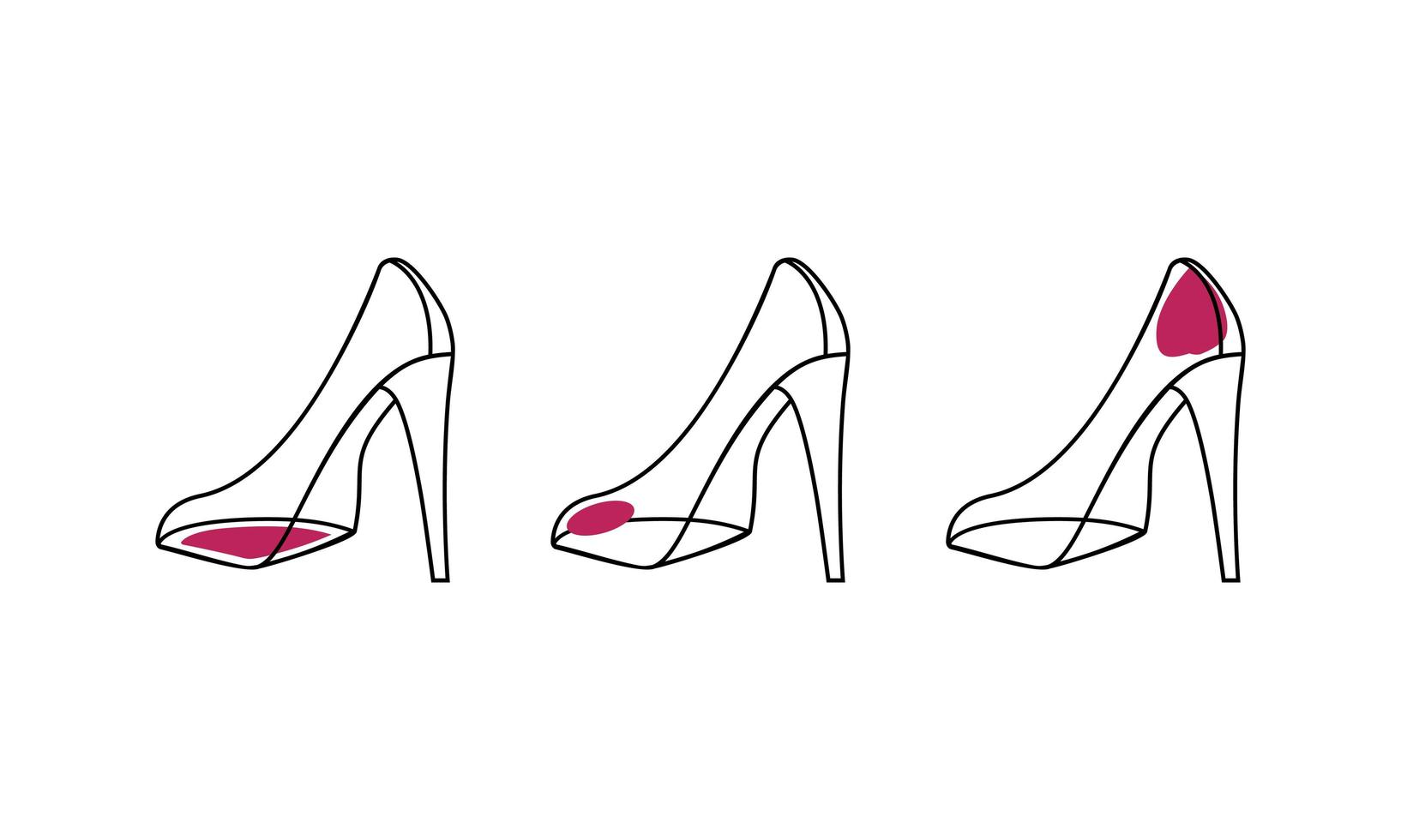 woman shoes pad outline vector