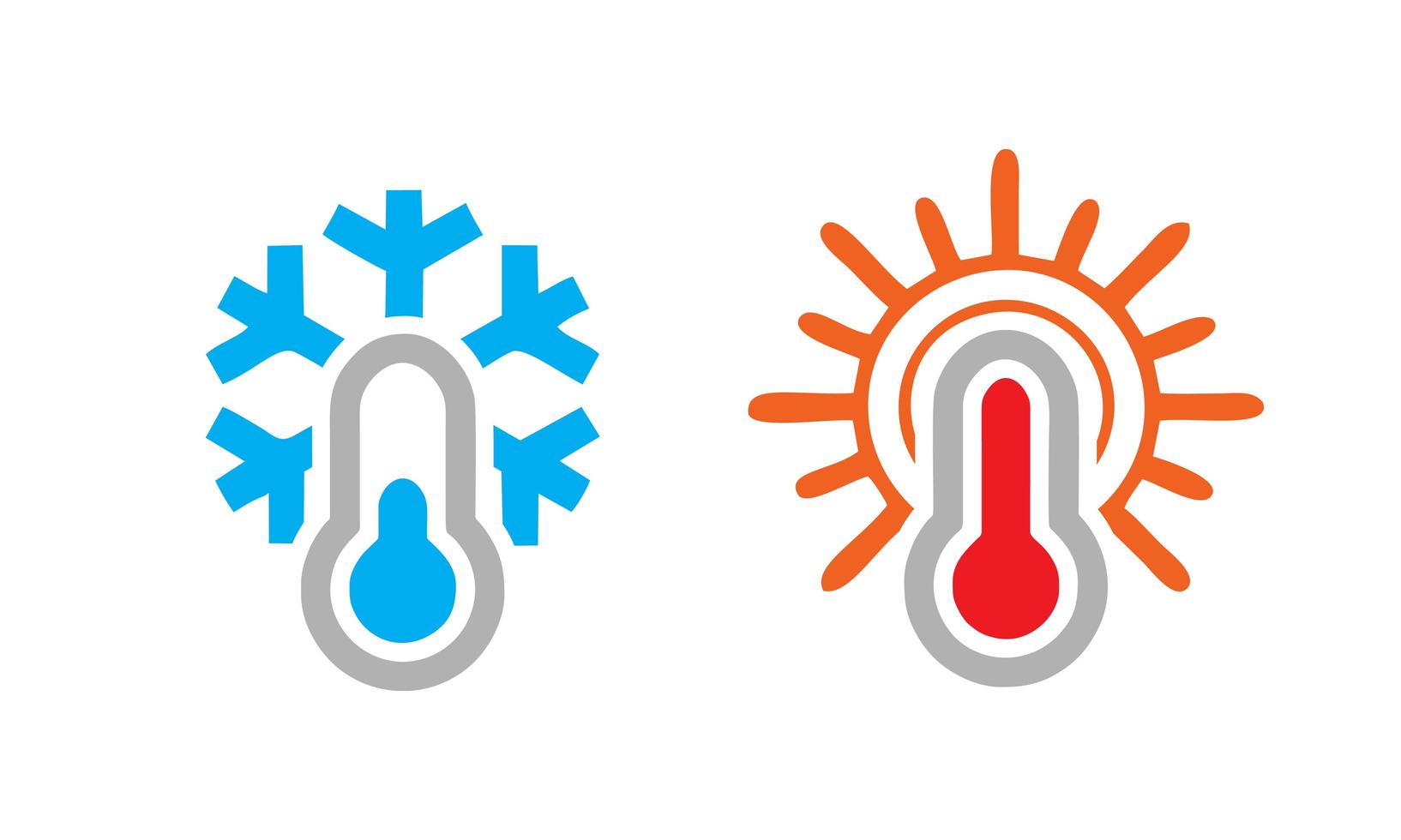 icono de temperatura caliente fría vector