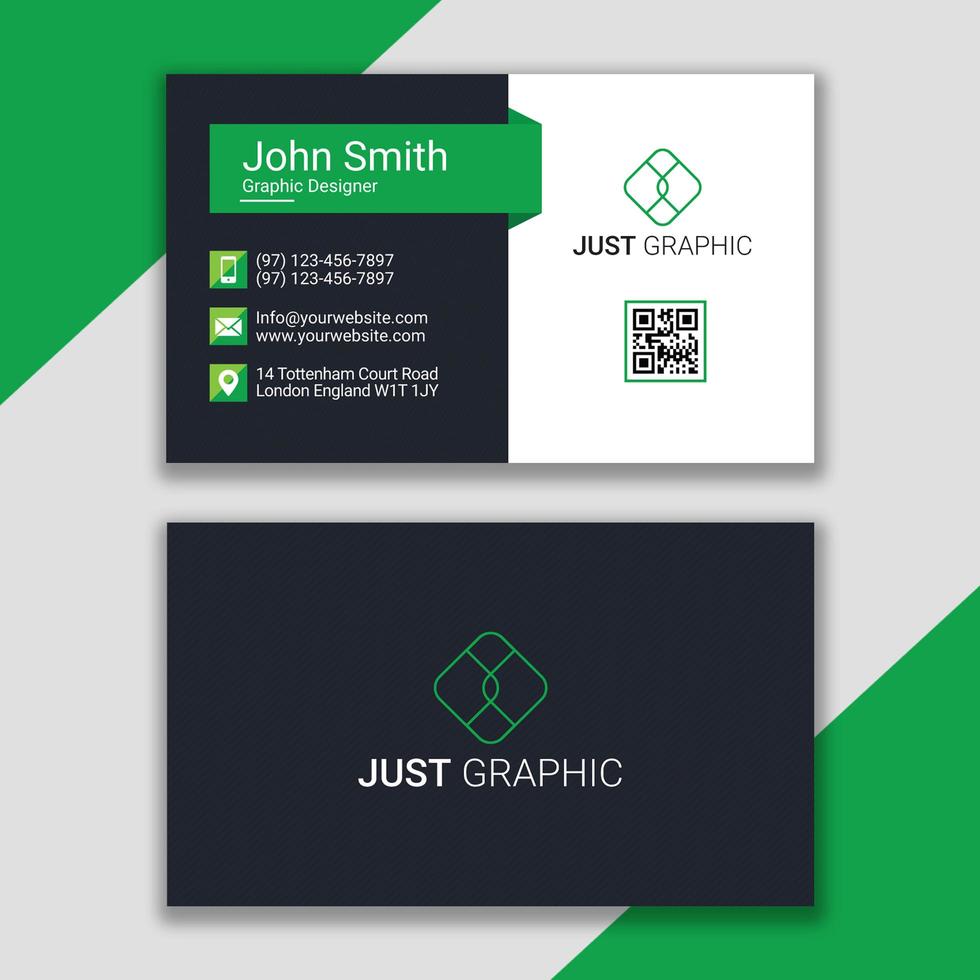 Green business card vector