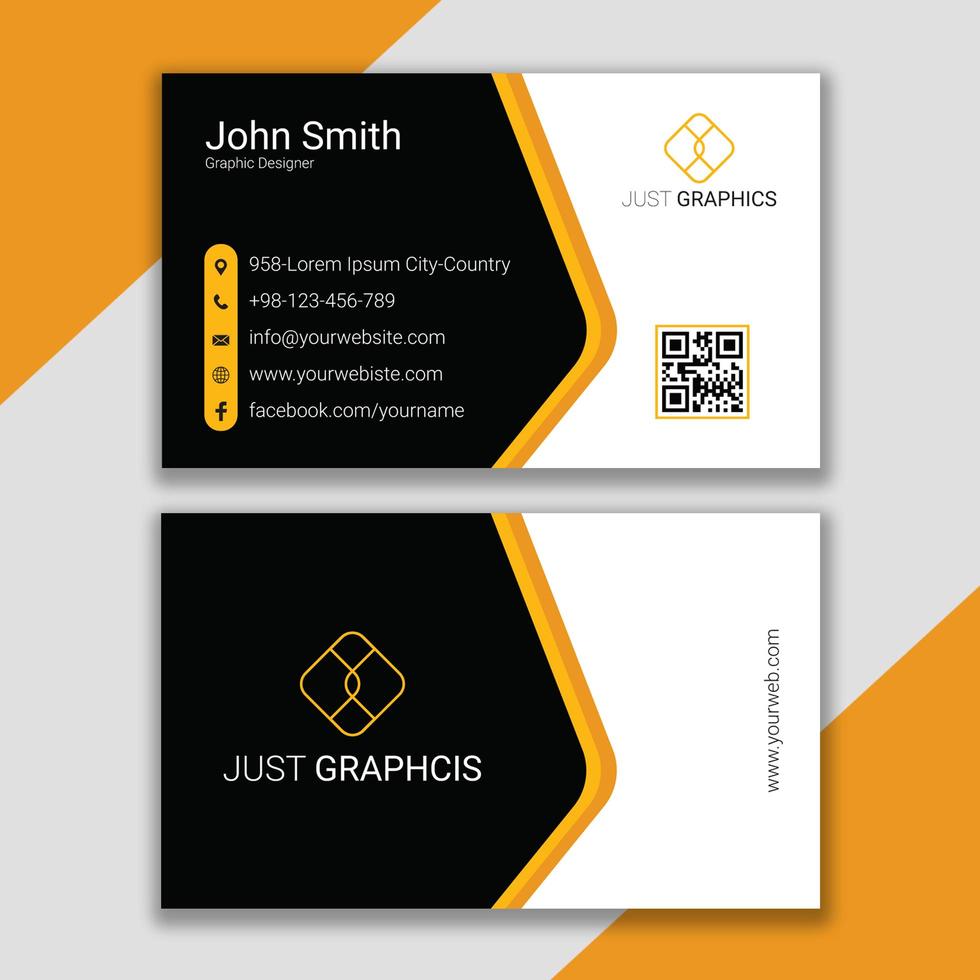 Orange business card  vector