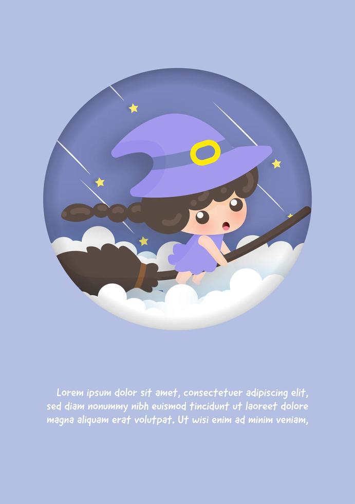 Birthday Card with Witch vector