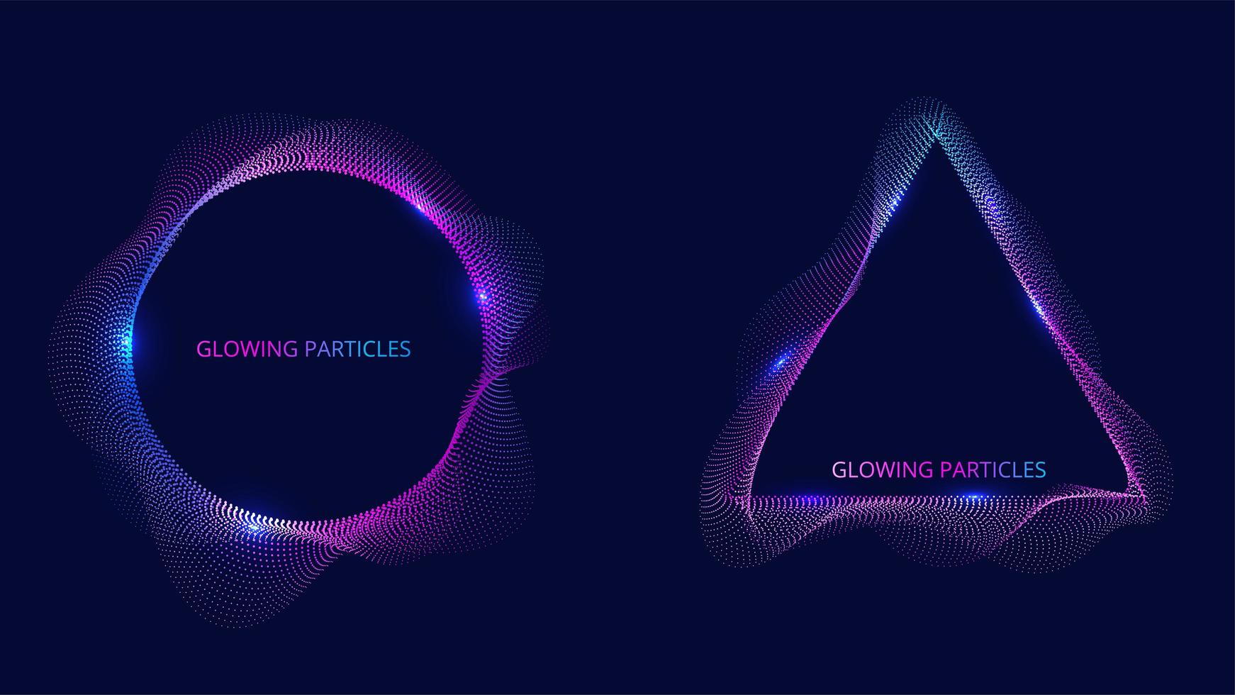 Blue and Purple Circle and Triangle Particle  vector