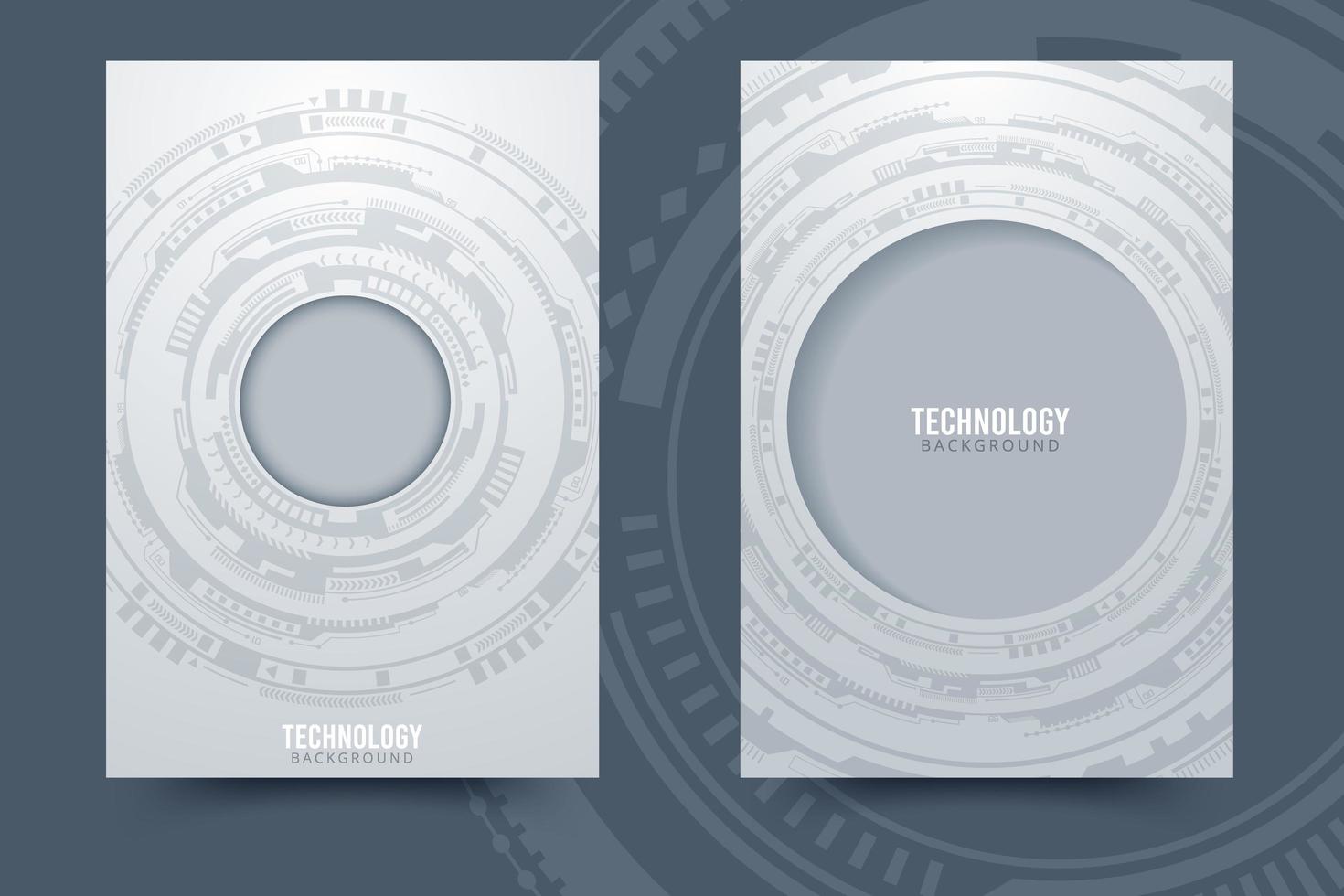 Grey and White Circle Tech Background vector