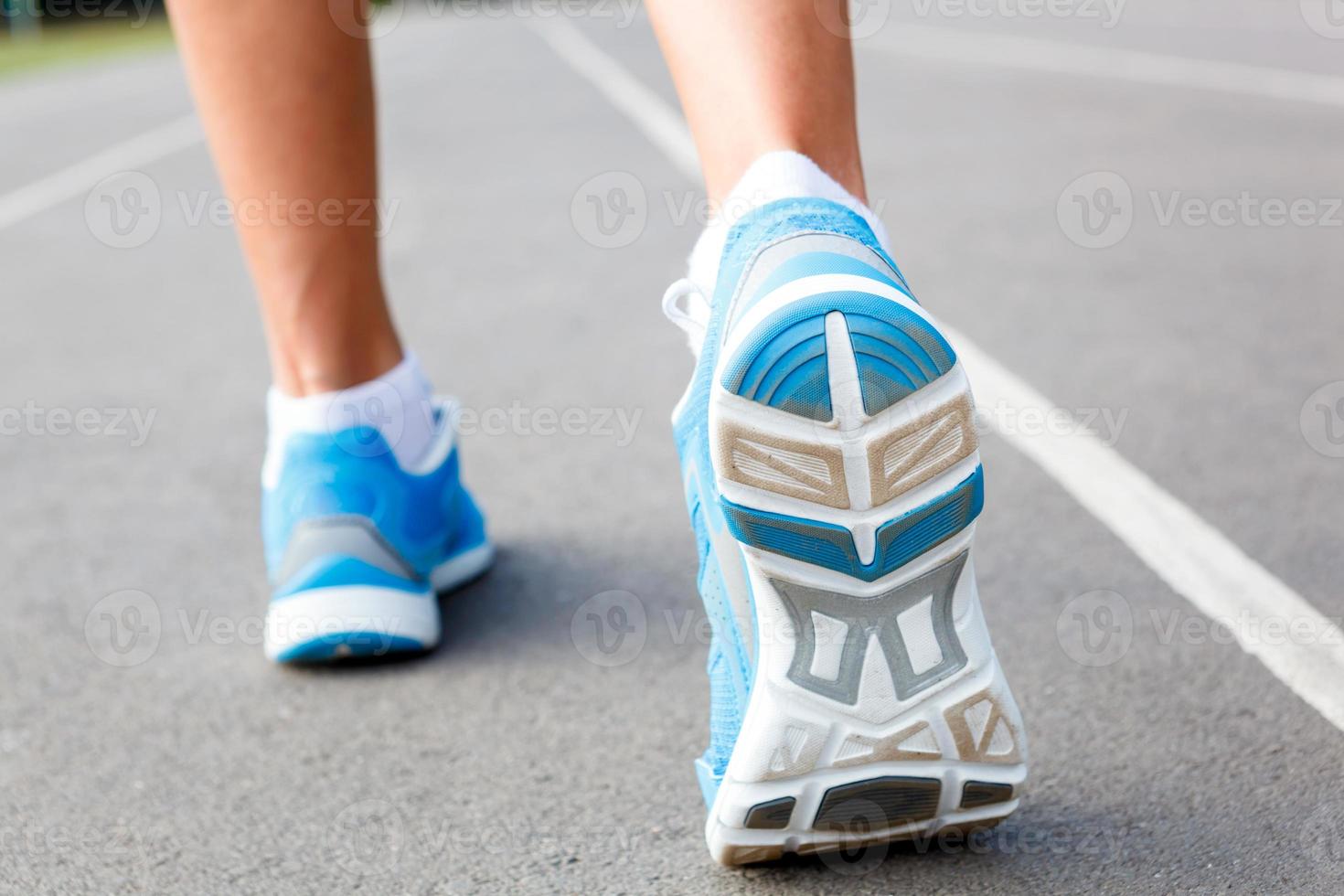 Closeup of runners shoe - running concept. photo