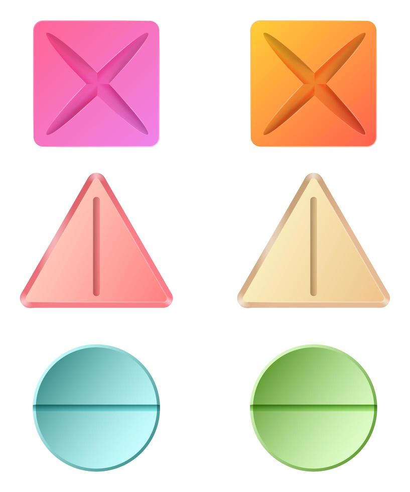 conjunto de pastillas medicinales coloridas vector