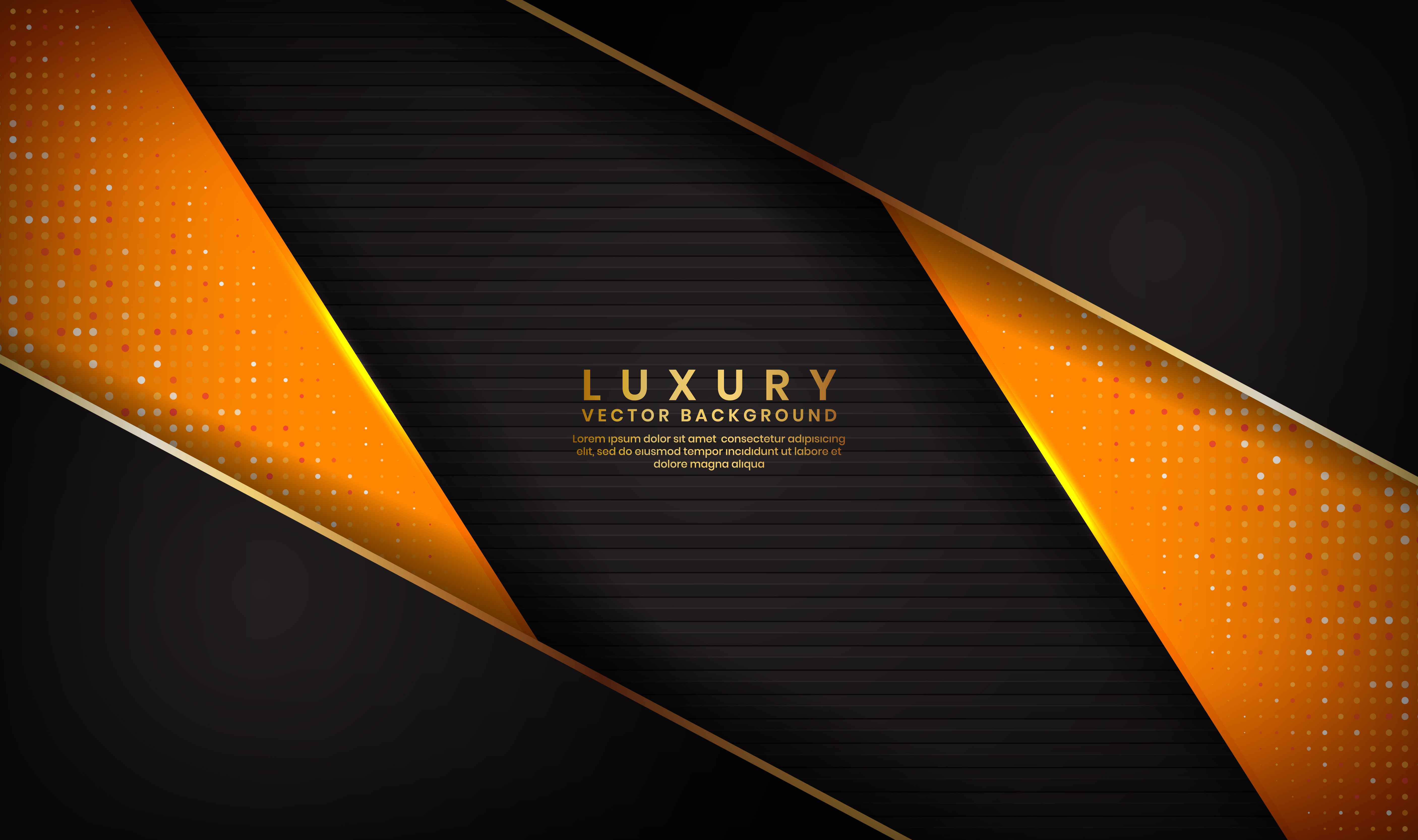 Abstract shape  luxury black and orange background  with 