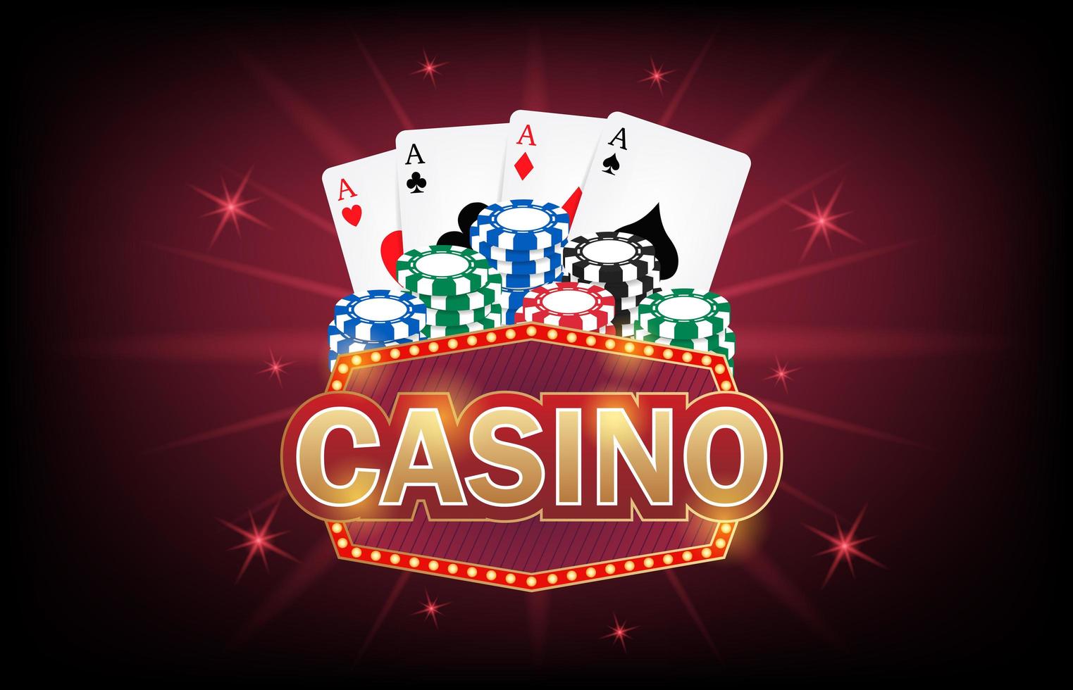 etiqueta de marco de casino, cayendo cintas casino. vector