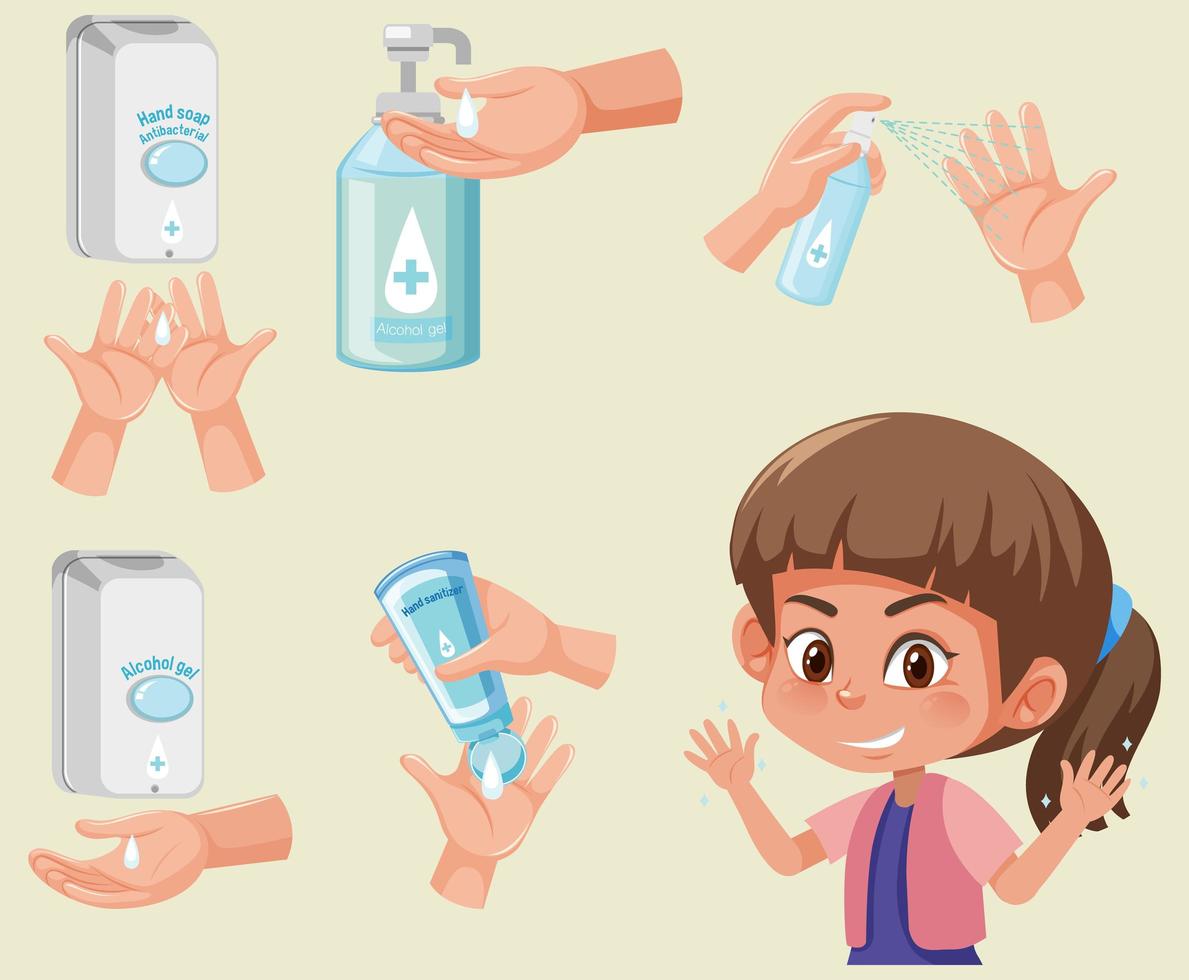 How to Sanitize Hands vector