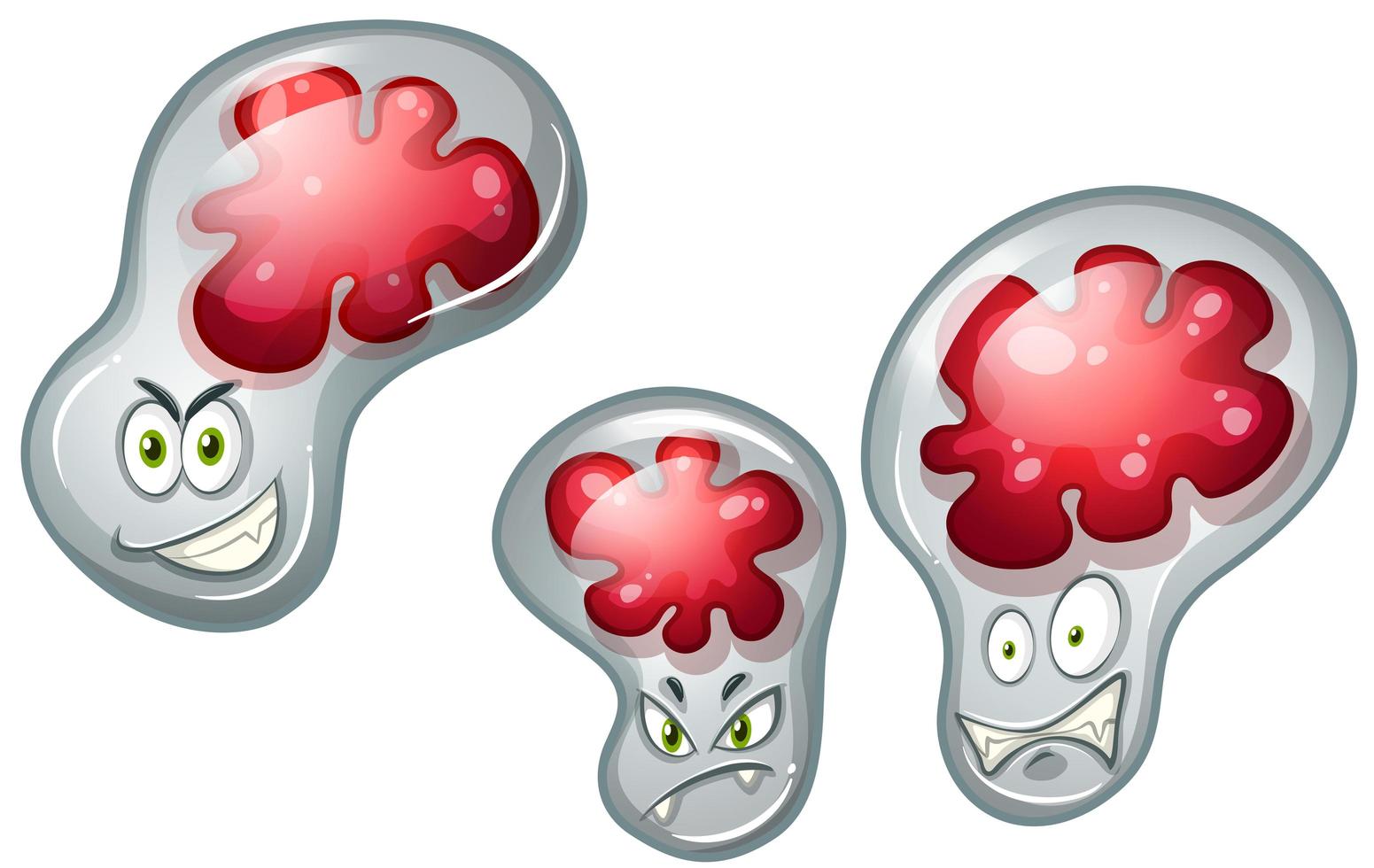 Bacteria Cells with Monster Face vector
