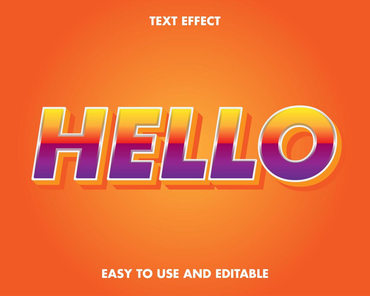 Modern Yellow and Purple Gradient Text Effect vector