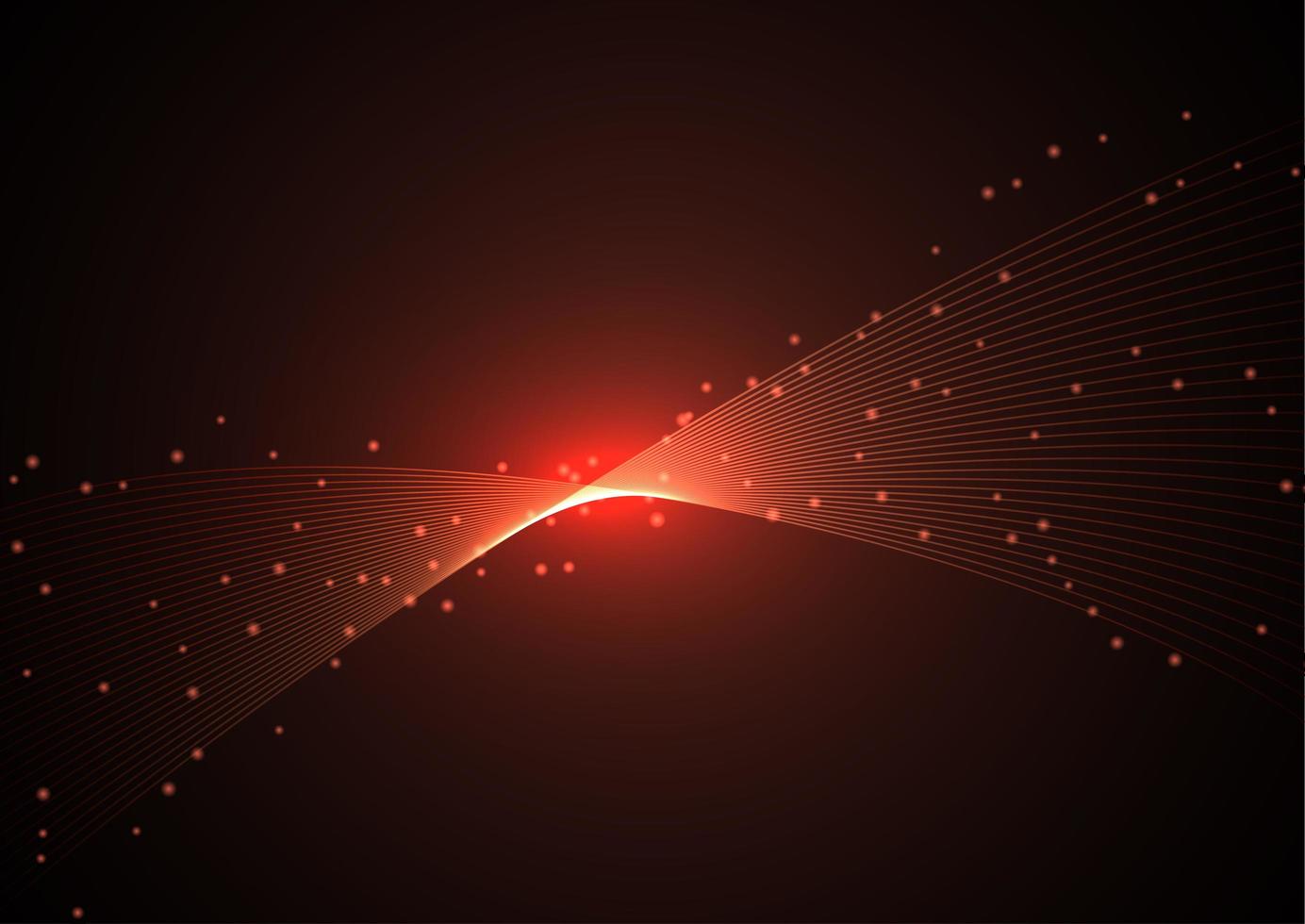 Red glowing lines and dots design vector