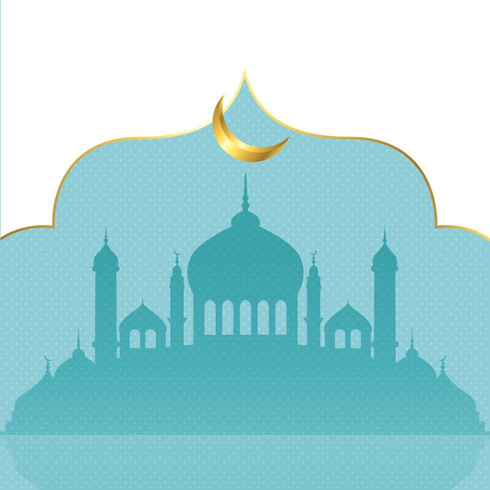 Ramadan Kareem design with mosque silhouette vector