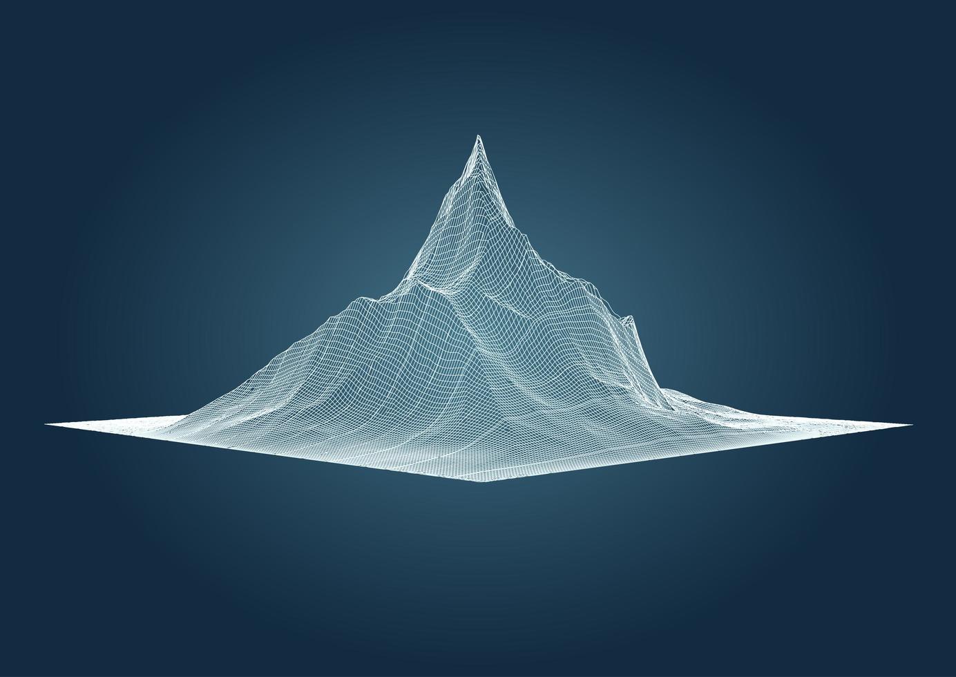 White mountain wireframe design vector