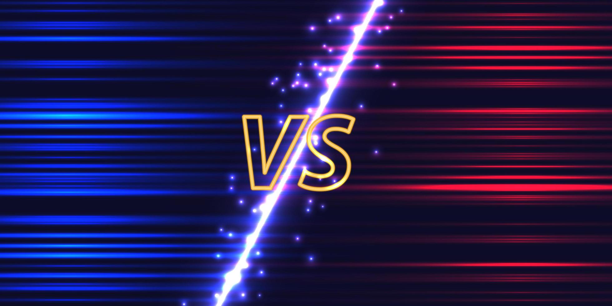 Versus screen with neon glow vector