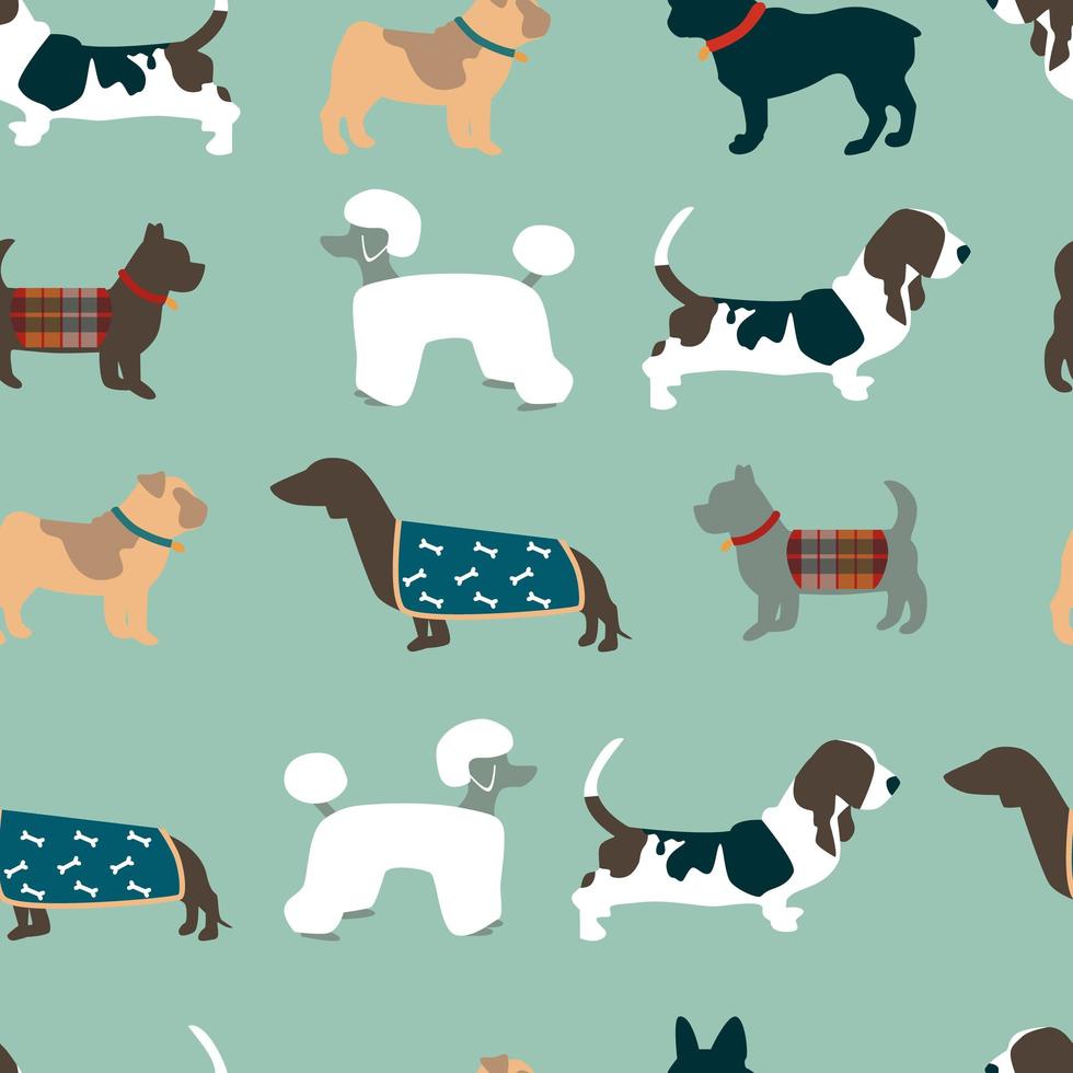 Seamless pattern with  dogs vector