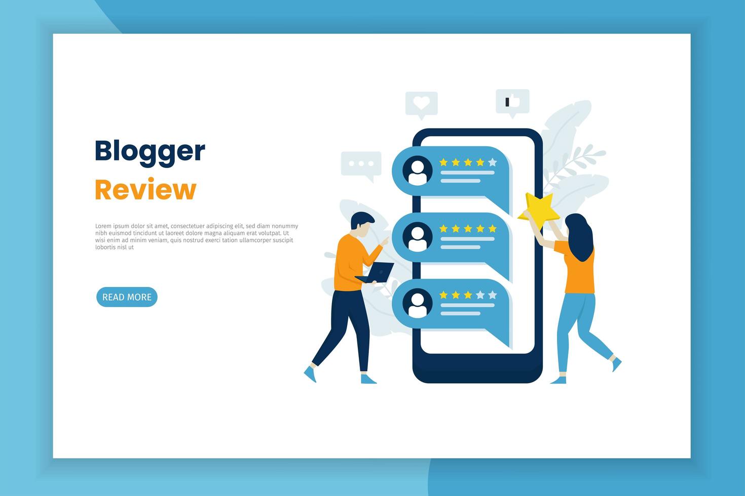 Blogger Review Laning Page vector