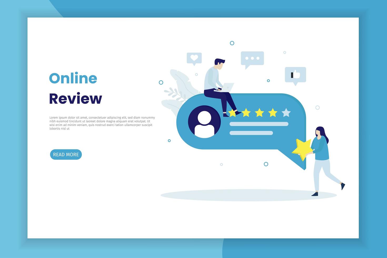 Online Review Landing Page vector