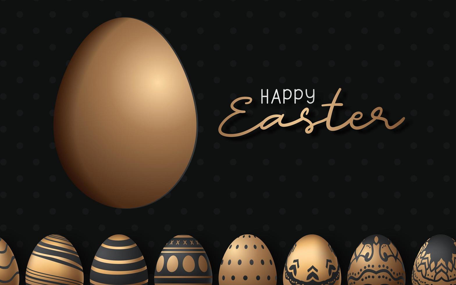 Happy Easter background with realistic Easter egg with large egg design vector