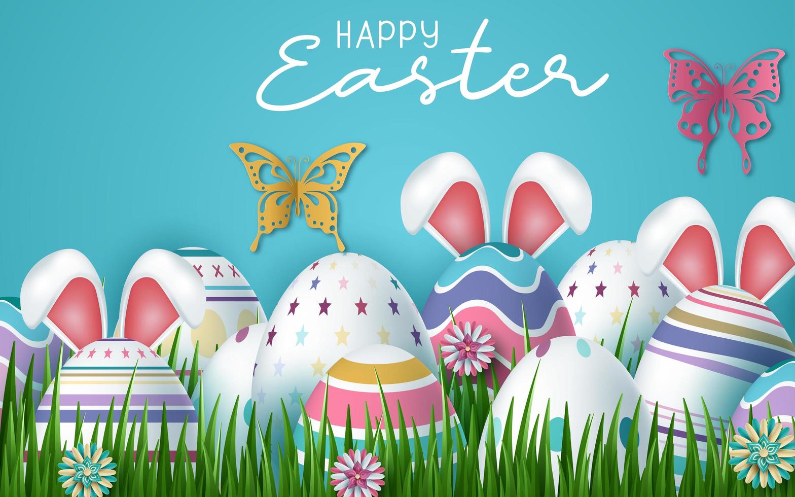 Happy Easter Egg Background vector