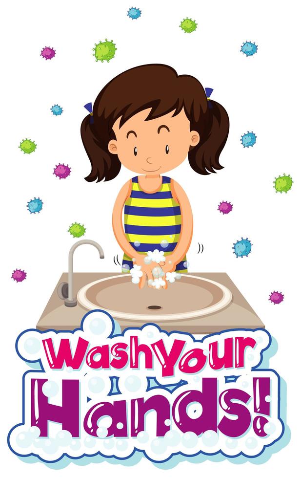 Wash your hands virus prevention poster vector