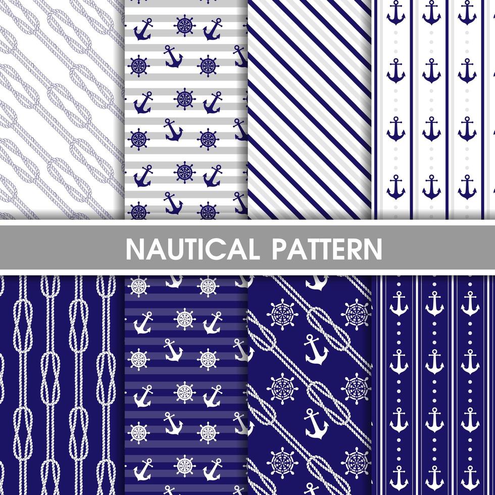 Collection of Nautical Patterns vector