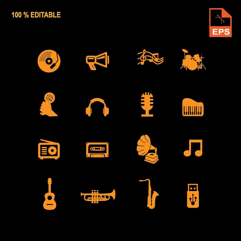 Music Audio Icons Set vector