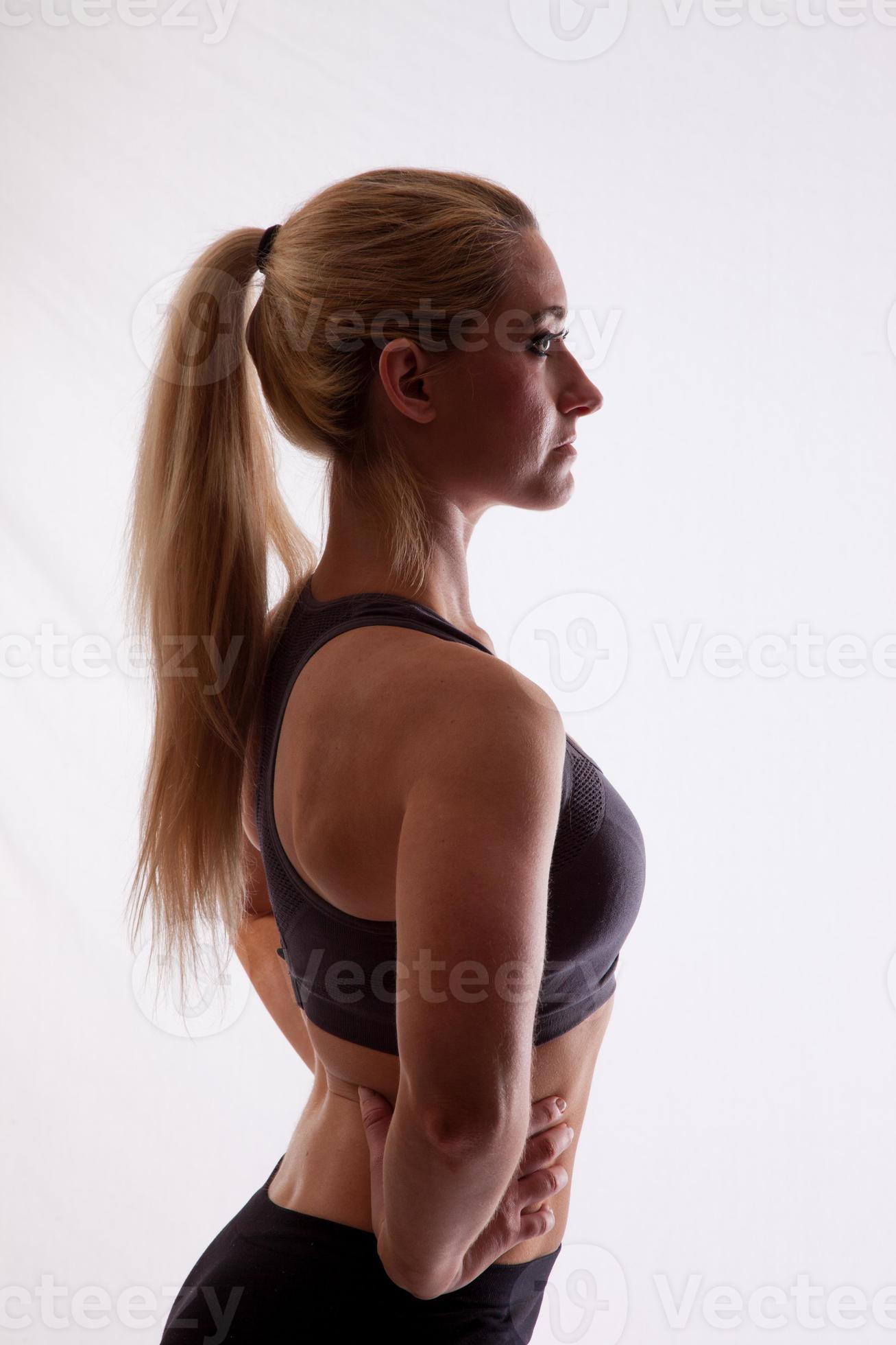 Profile of woman in pony tail Stock Photo Profile of woman in pony tail Stock Photo