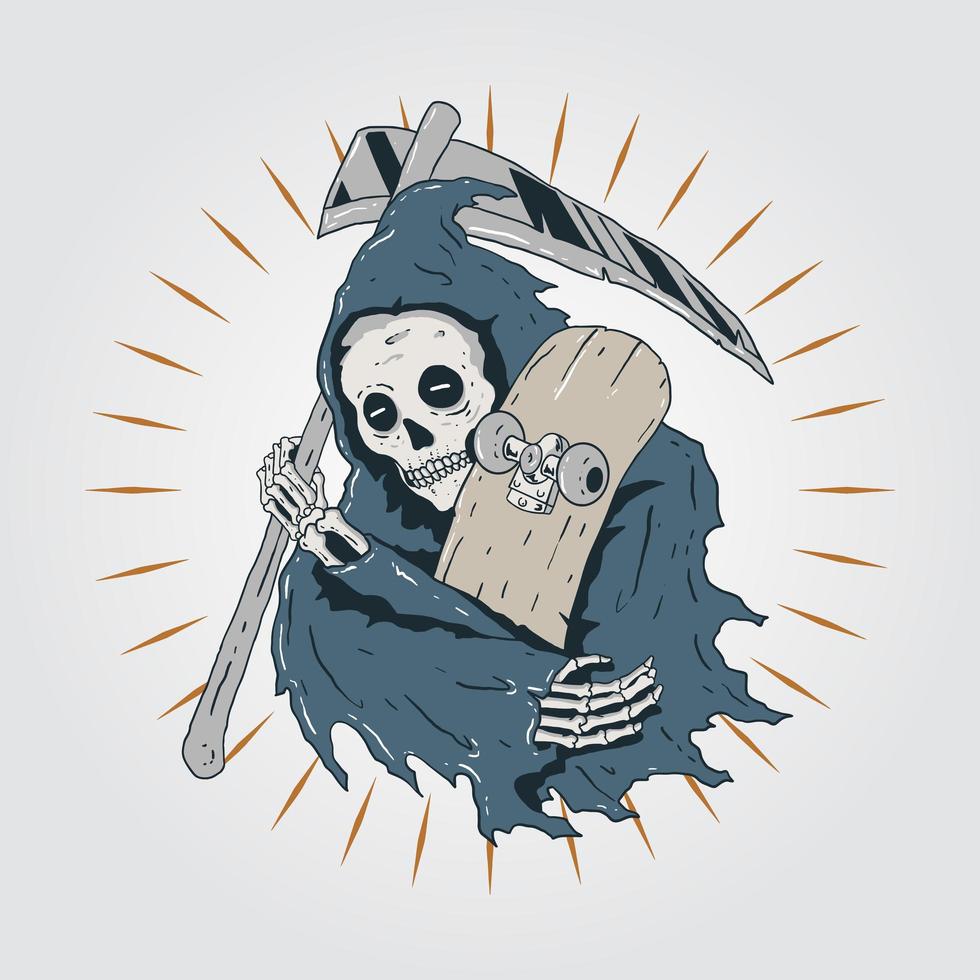 Grim Reaper with Skateboard  vector