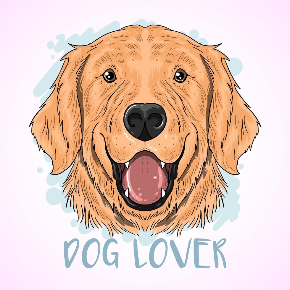 Happy Gold Retriever Dog Lover Design vector