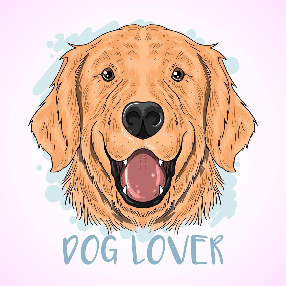 diseño feliz del amante del perro del golden retriever vector