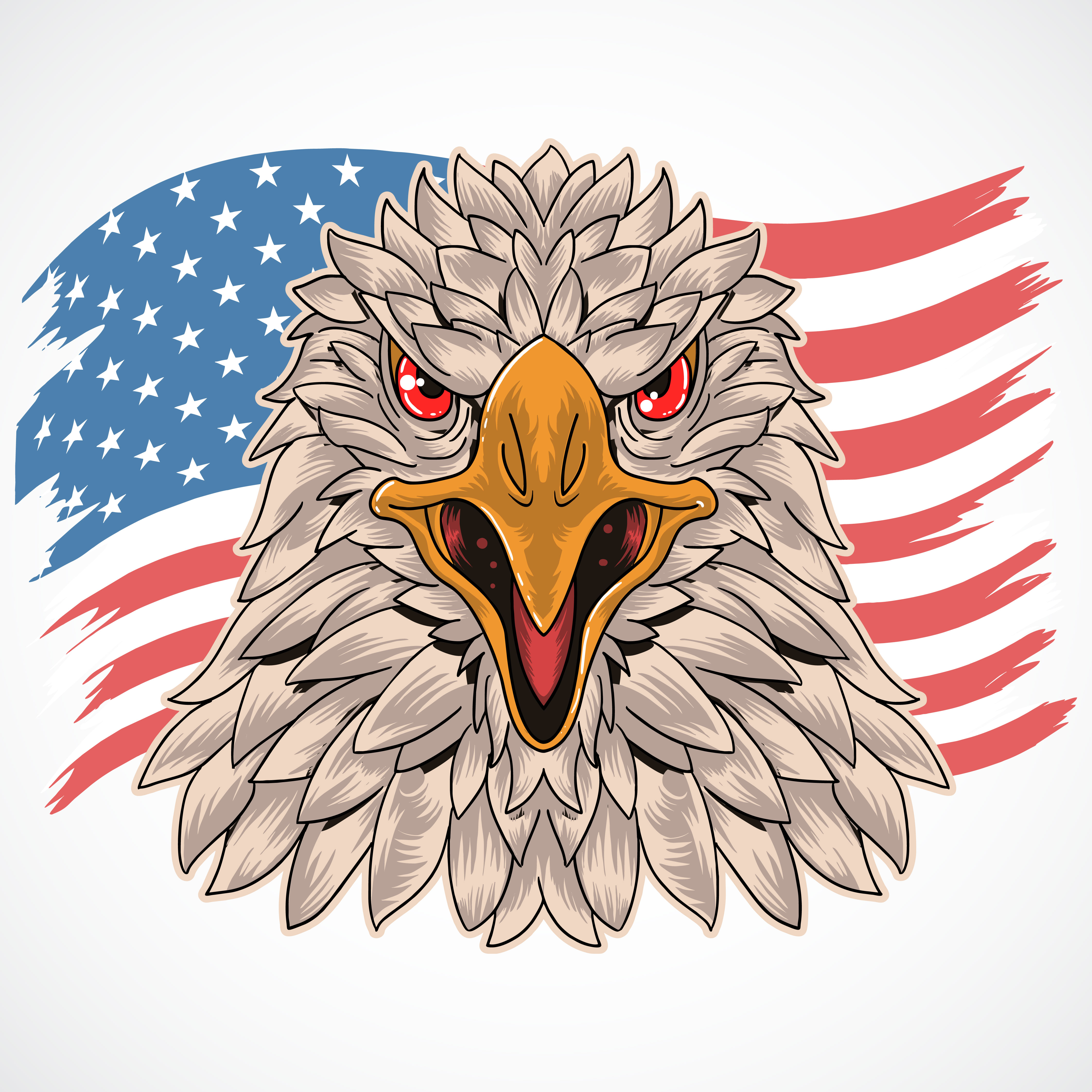Eagle Head with US Flag Design 1019289 Vector Art at Vecteezy