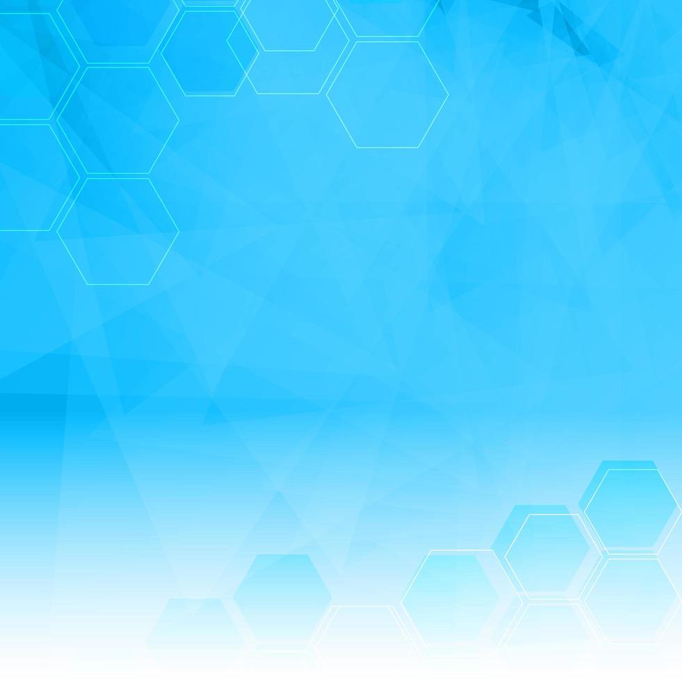 Light Blue with Low Poly Hexagon Background vector