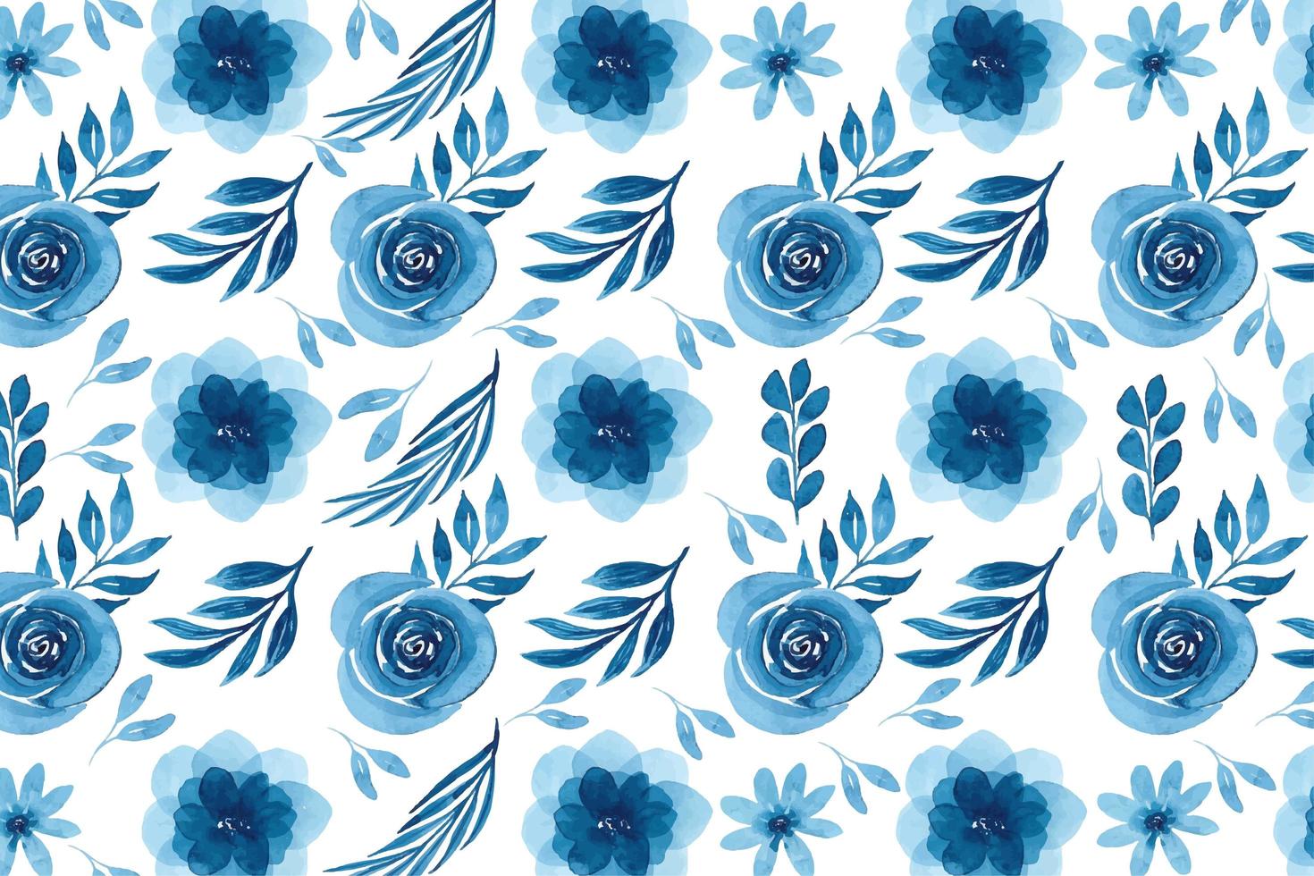 diseño floral acuarela azul vector