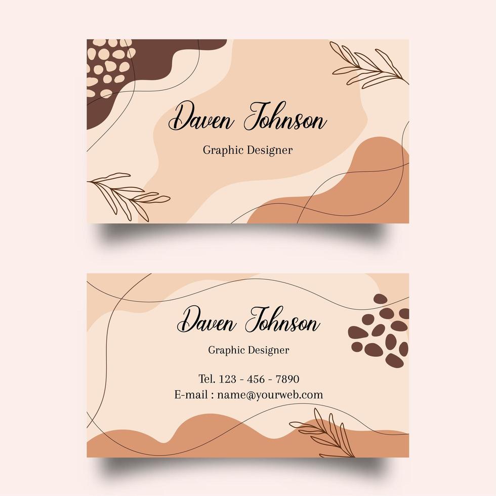 Abstract modern organic shapes business card vector