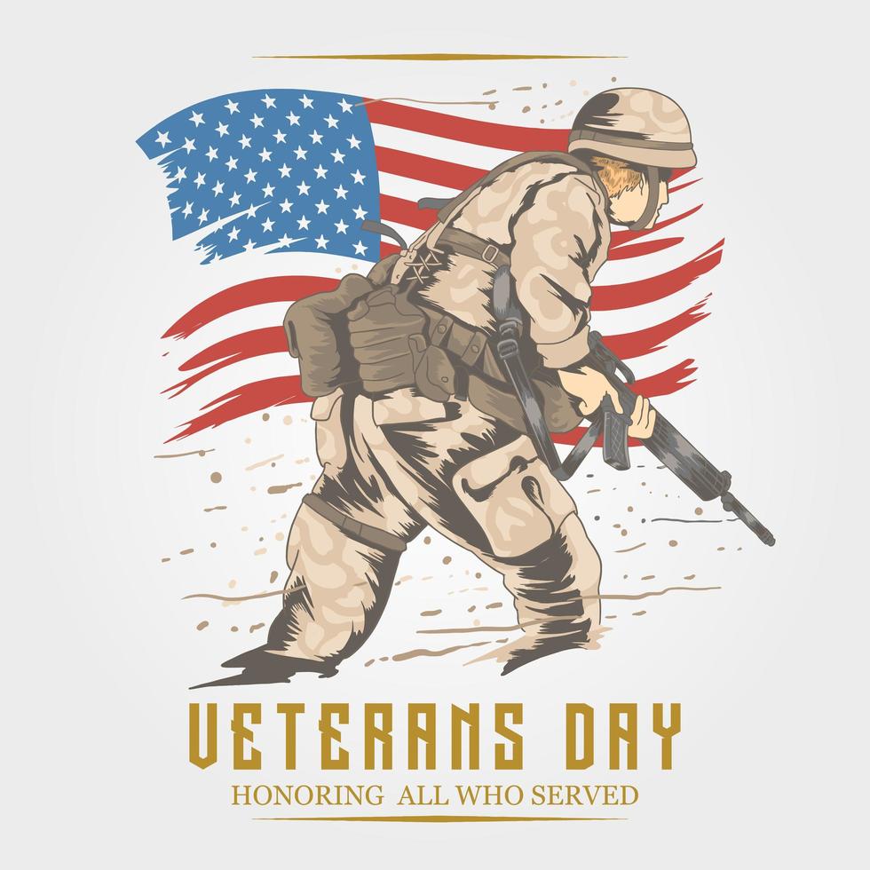 diseño conmemorativo del día de los veteranos vector