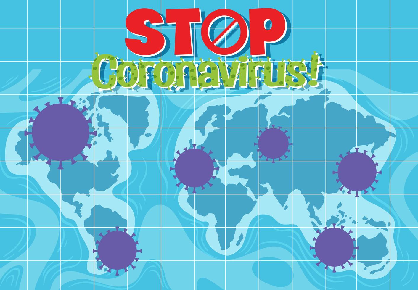 Stop Coronavirus World Map vector