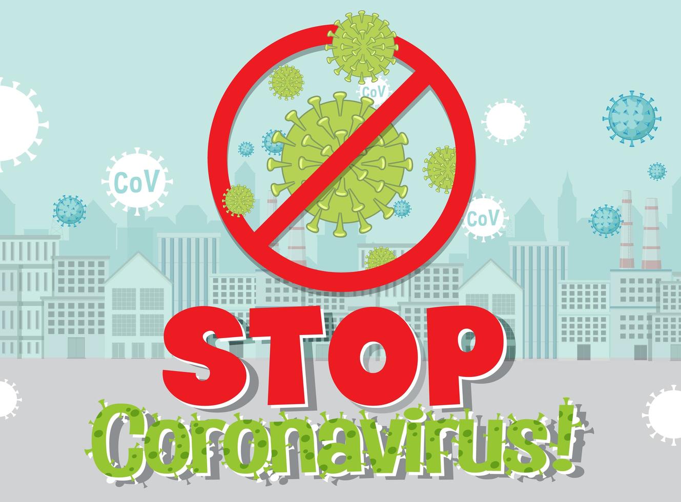 detener el cartel de coronavirus vector