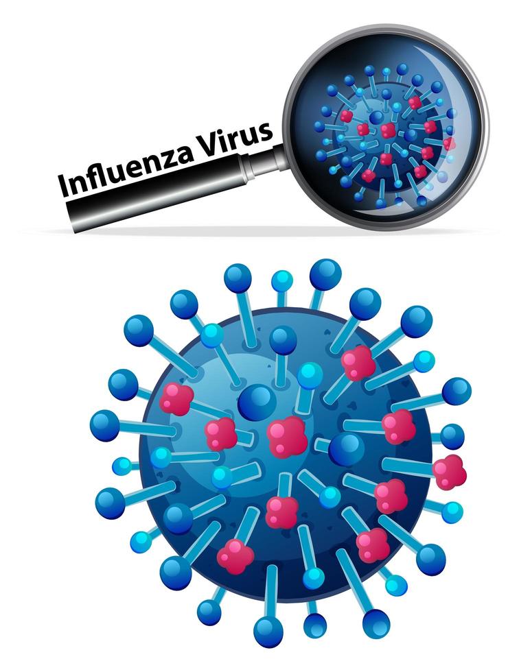 primer plano del virus de la gripe vector