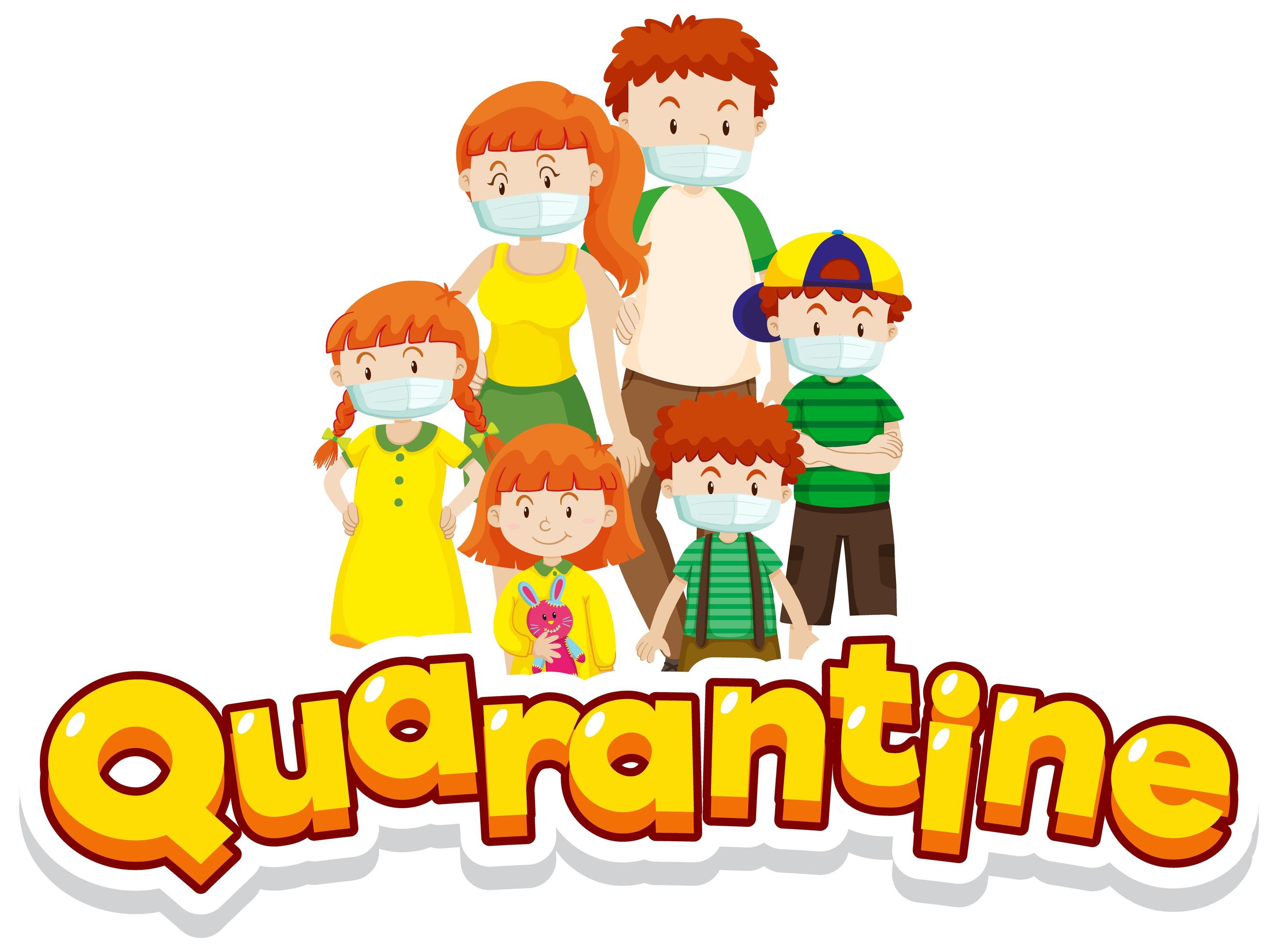 Family in Quarantine Wearing Masks 1025376 Vector Art at Vecteezy