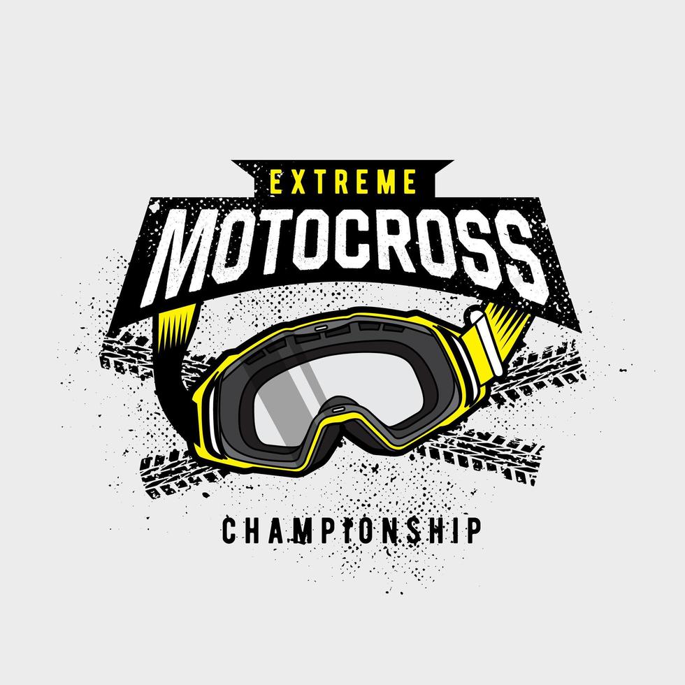 Extreme motocross goggle emblem vector
