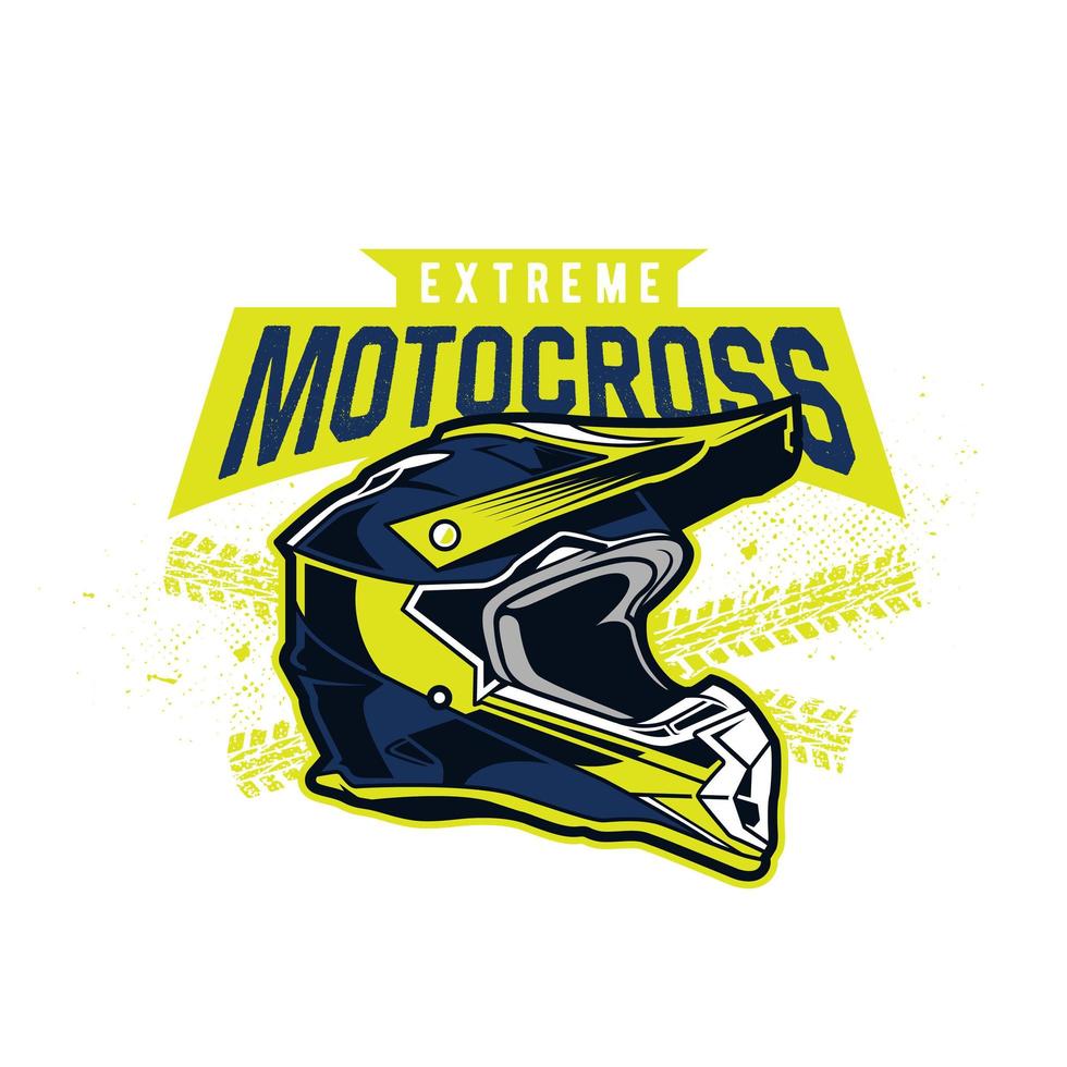 Extreme motocross helmet emblem vector