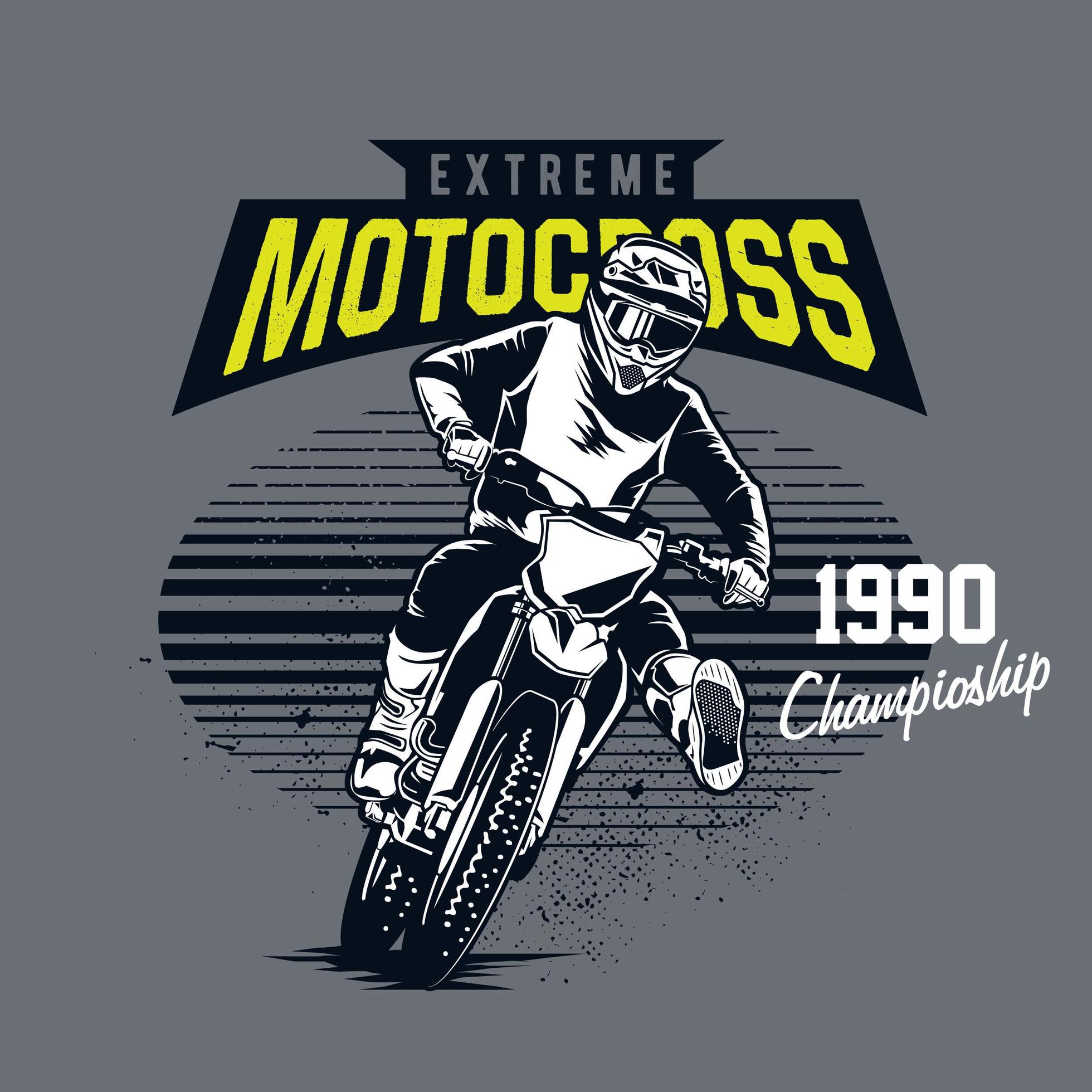 Extreme motocross emblem with rider on dirt bike 1026089 Vector Art at