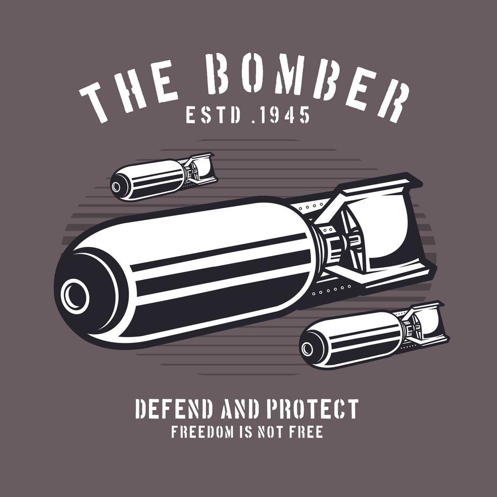 Retro style bombs emblem vector