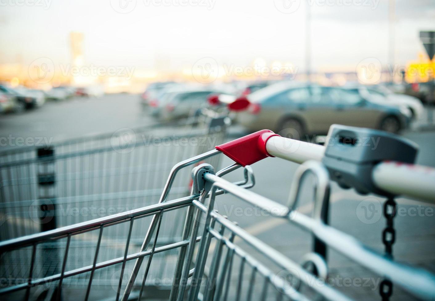 shopping carts near the shopping mall parking outddors photo