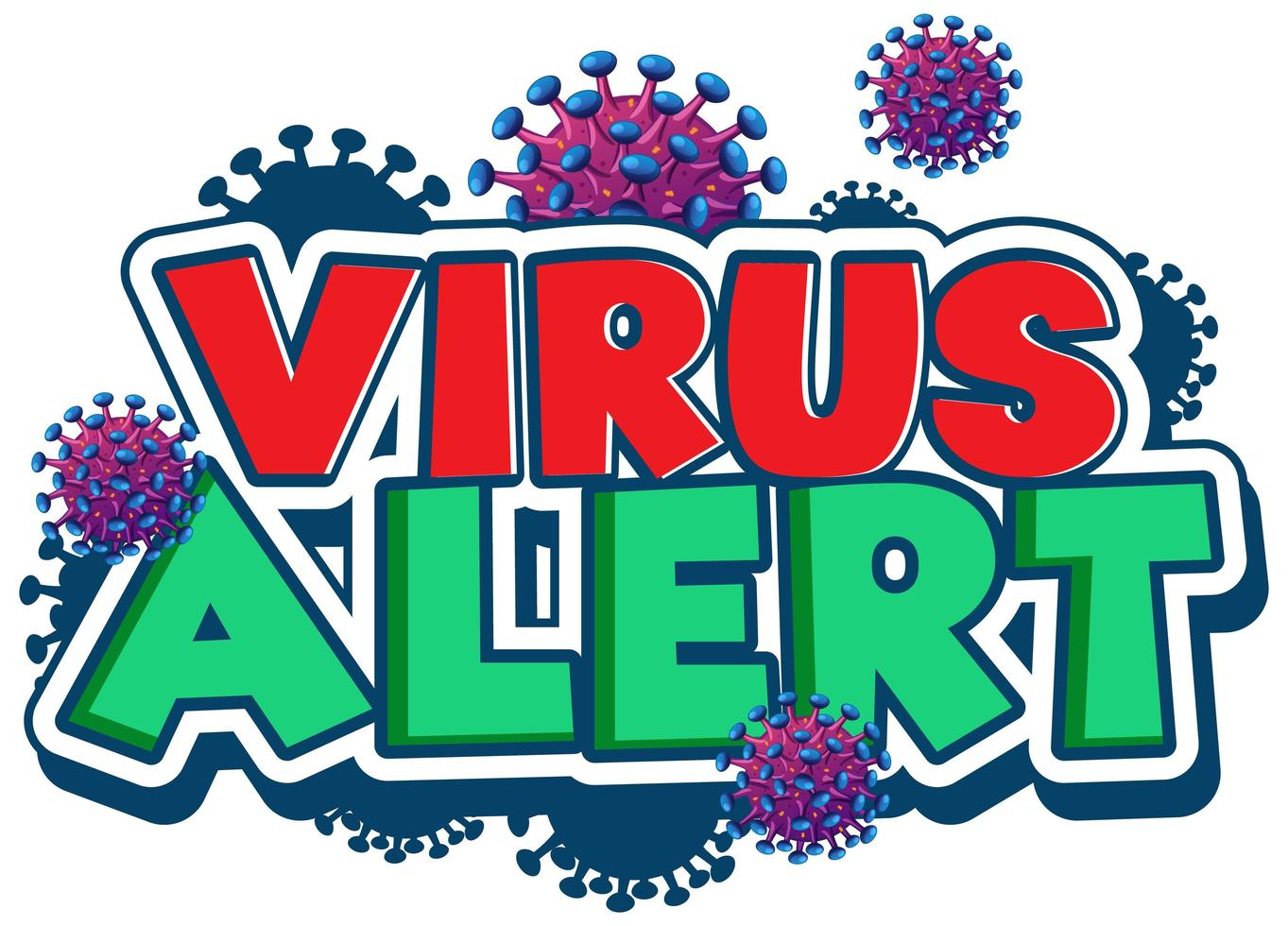 Font design for word virus alert  vector