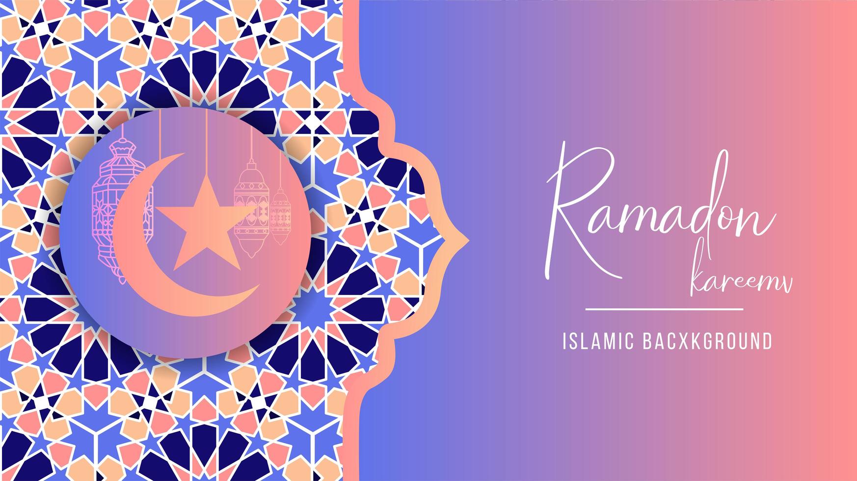 Ramadán Kareem o Eid Mubarak fondo islámico vector