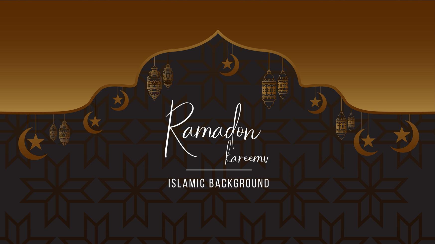 Ramadan Kareem Black and Gold Background  vector