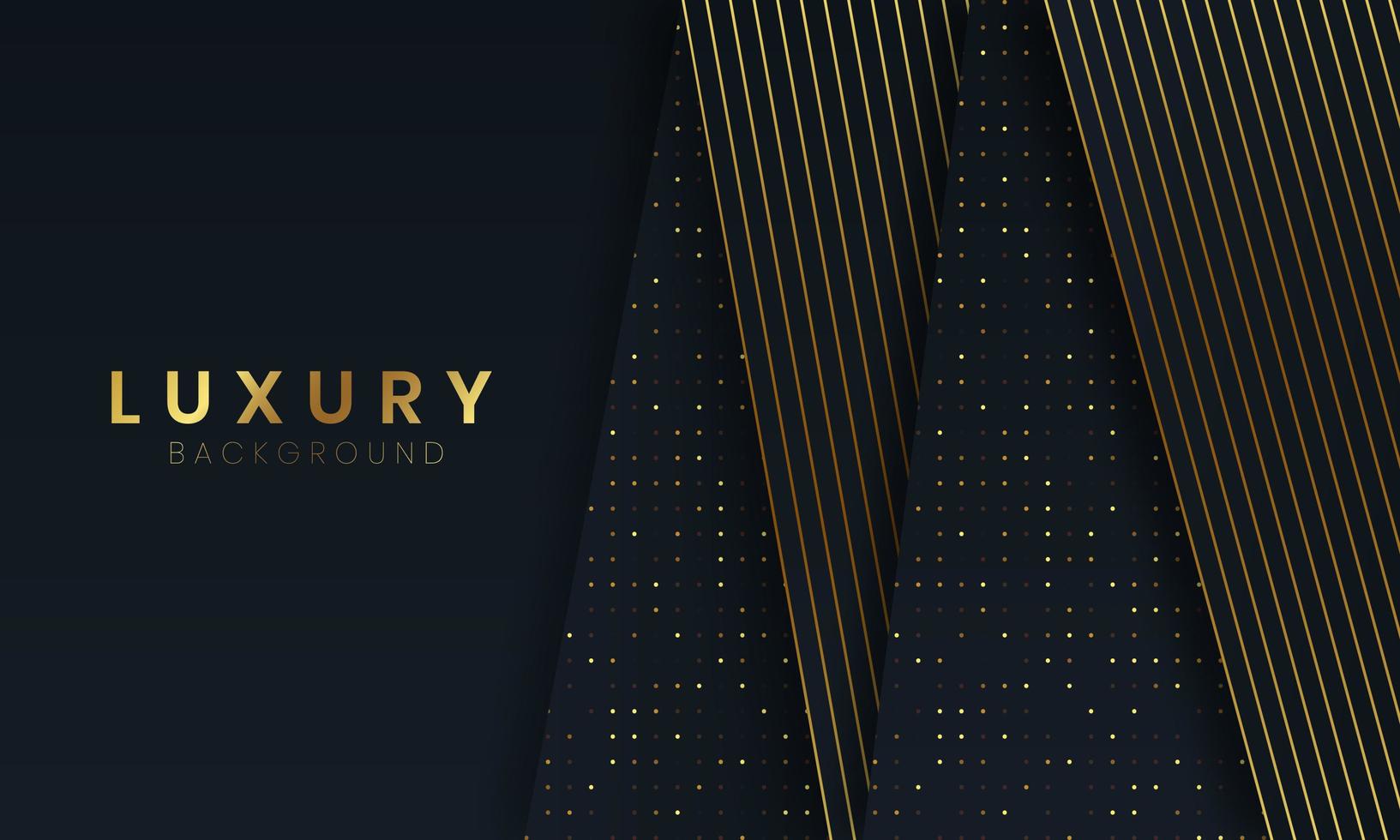 Luxury Black Background With Dots And Lines Golden vector