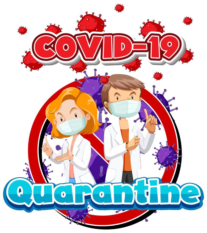 diseño de carteles para la cuarentena de coronavirus vector